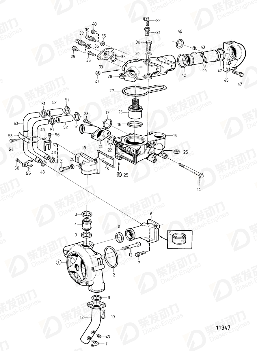 volvo penta Tube 847867 Drawing volvo penta Tube 847867 Drawing